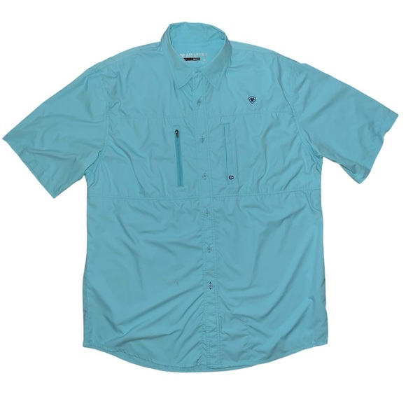 Ariatek Heat Series Men's Turquoise short sleeve size large - Picture 1 of 9